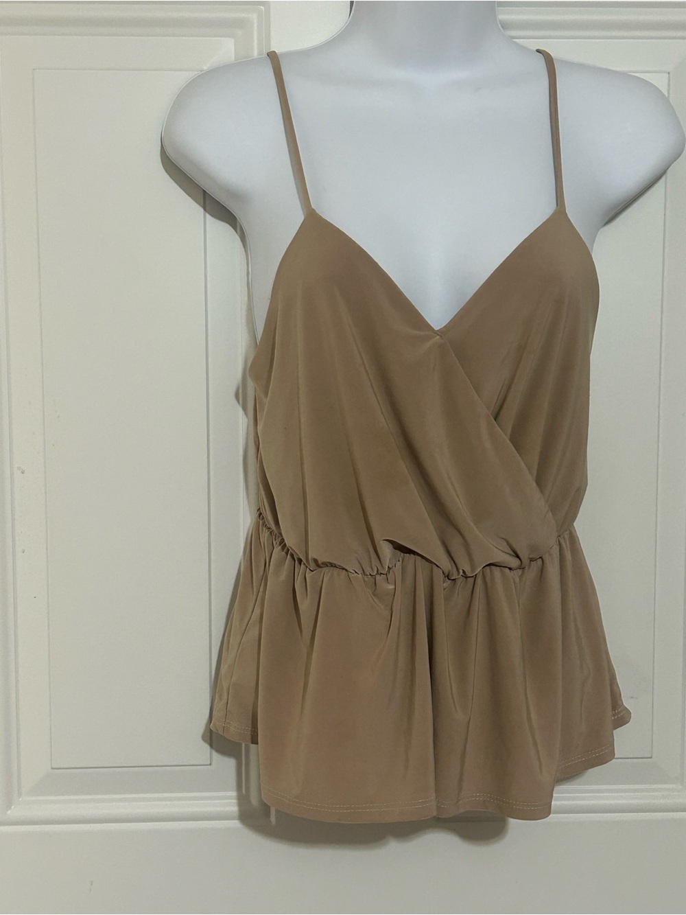21 Saints Peplum Cami Top - Taupe